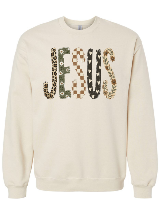 Jesus Patchwork Crewneck