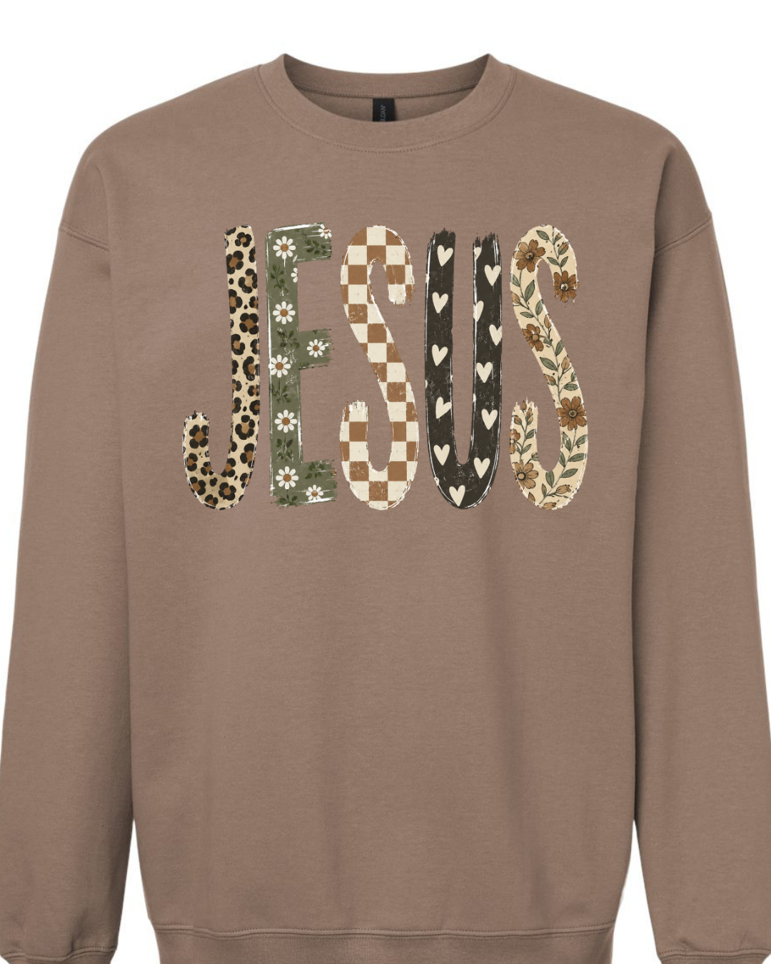 Jesus Patchwork  Crewneck