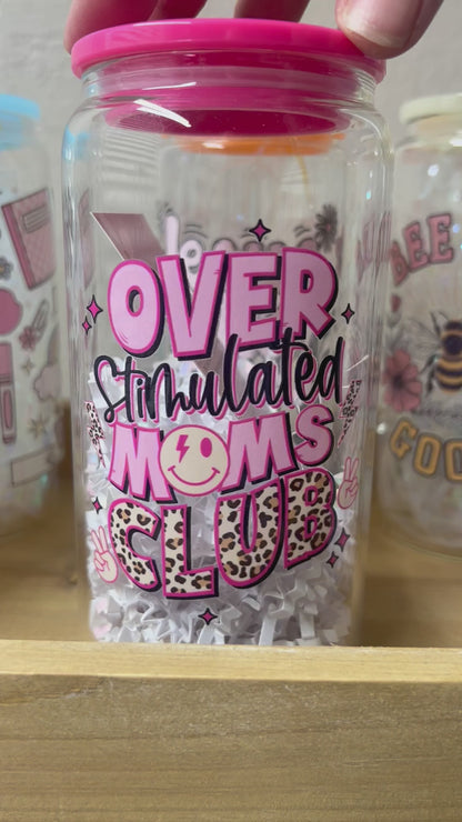 Glass Can Cup with Lid + Straw